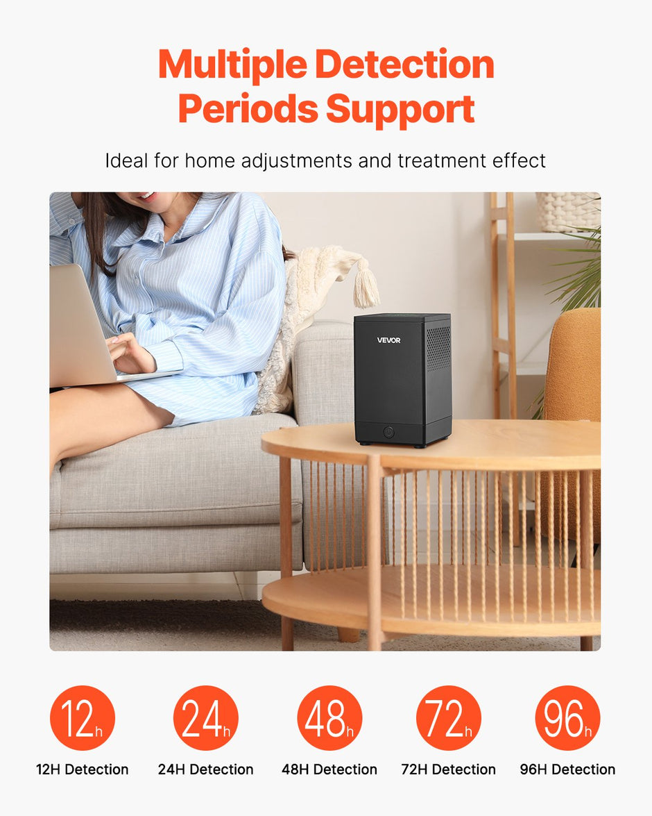 Home Radon Detector - Rechargeable Radon Gas Meter with Color LCD Display | 2-20kBq/m³