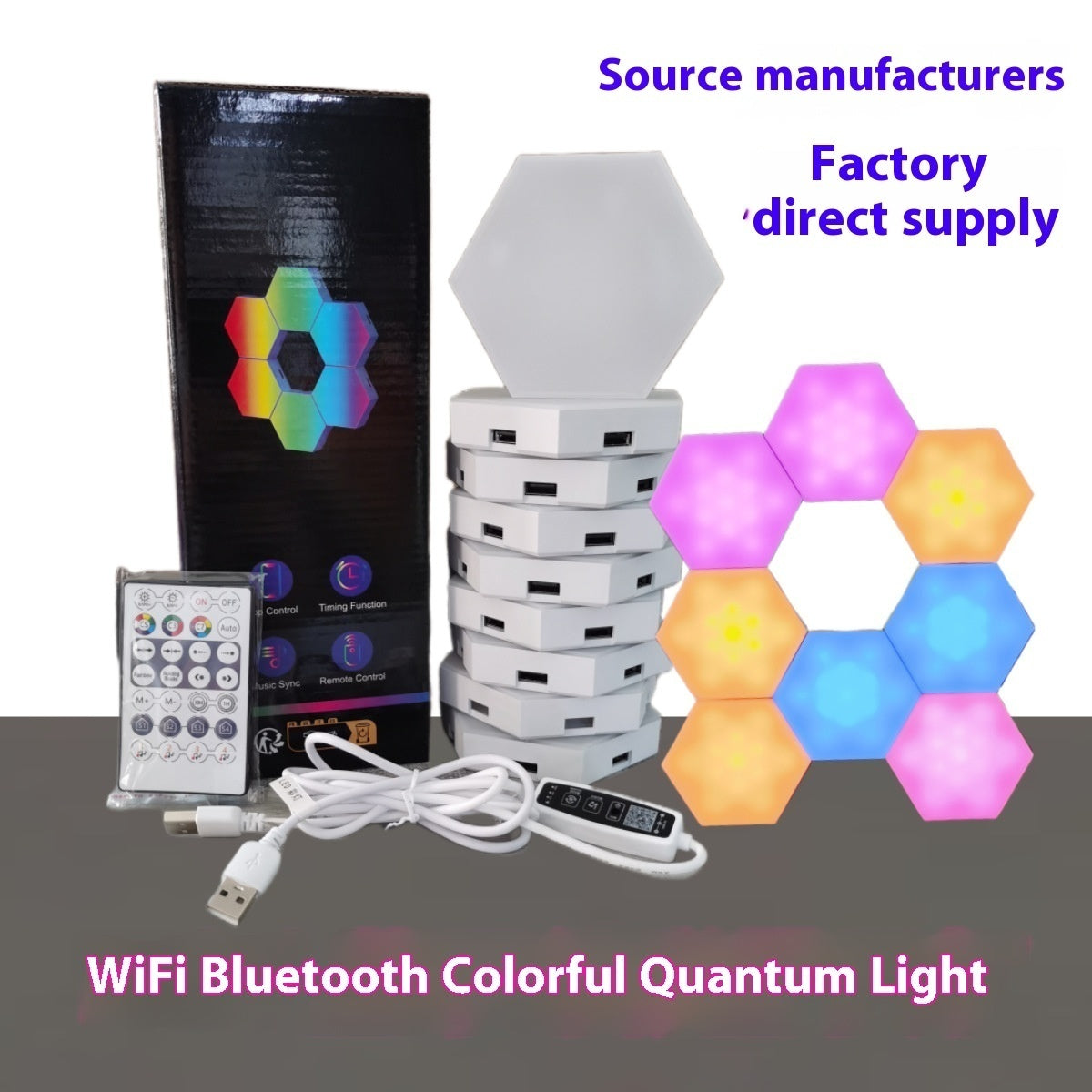 Modular RGB Wall Light Panels - App Controlled Gaming Atmosphere Lighting
