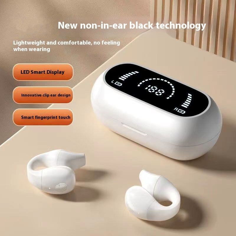 Ear Clip Bone Conduction Headphones - Bluetooth 5.2 Open-Ear Wireless