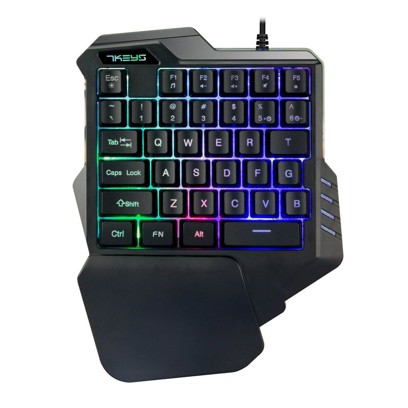 One-Handed Gaming Keyboard - RGB Mechanical Keypad for PC