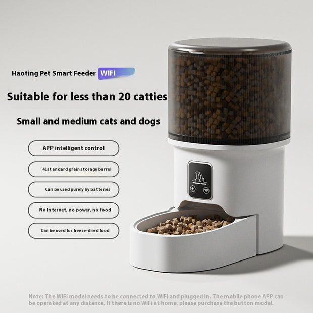 Smart Automatic Pet Feeder 4L - WiFi App Control Cat Food Dispenser with Camera