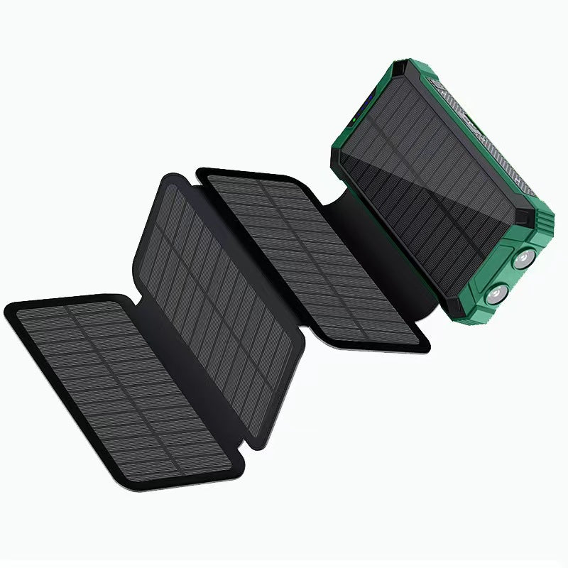 20000mAh Solar Power Bank - Wireless Charging & 4 Built-In Cables