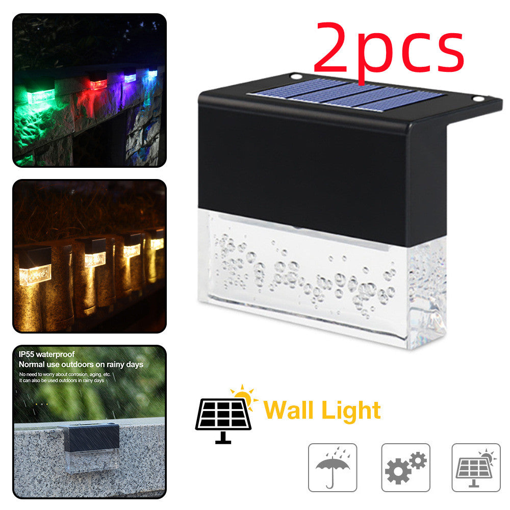 Solar LED Step Fence Light - Waterproof RGB Color Changing | IP65 Outdoor Stair & Deck Lighting