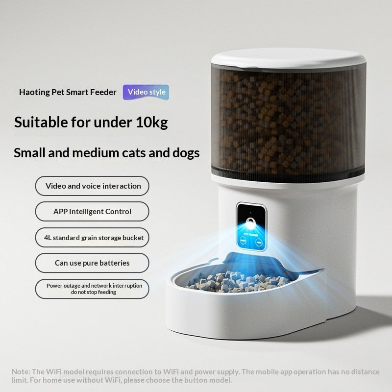 Smart Automatic Pet Feeder 4L - WiFi App Control Cat Food Dispenser with Camera