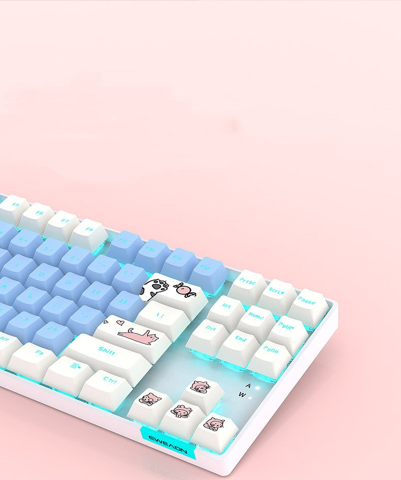 87-Key RGB Mechanical Gaming Keyboard - Green Switch TKL with Metal Panel