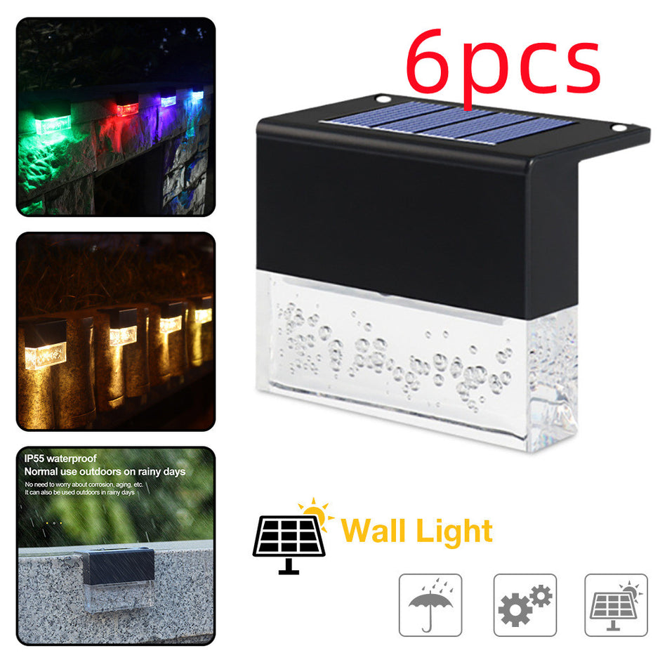 Solar LED Step Fence Light - Waterproof RGB Color Changing | IP65 Outdoor Stair & Deck Lighting