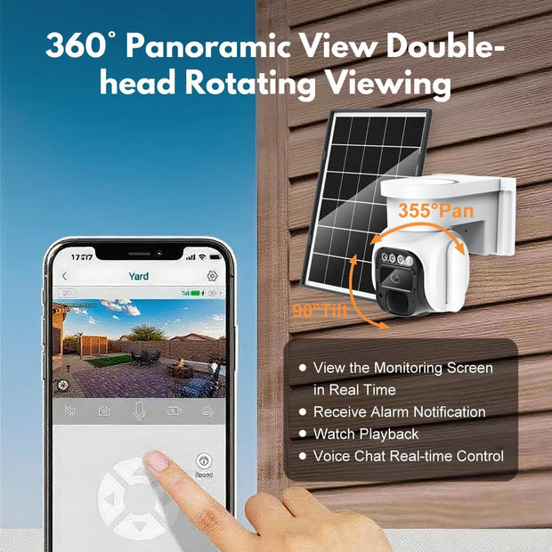 Cellular Security Camera - 4G LTE Solar Powered 2K Outdoor Camera | No WiFi Needed with SIM Card