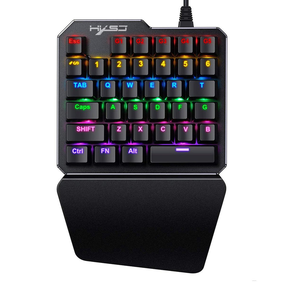One-Handed Gaming Keyboard - 35 Key Mechanical RGB for PC