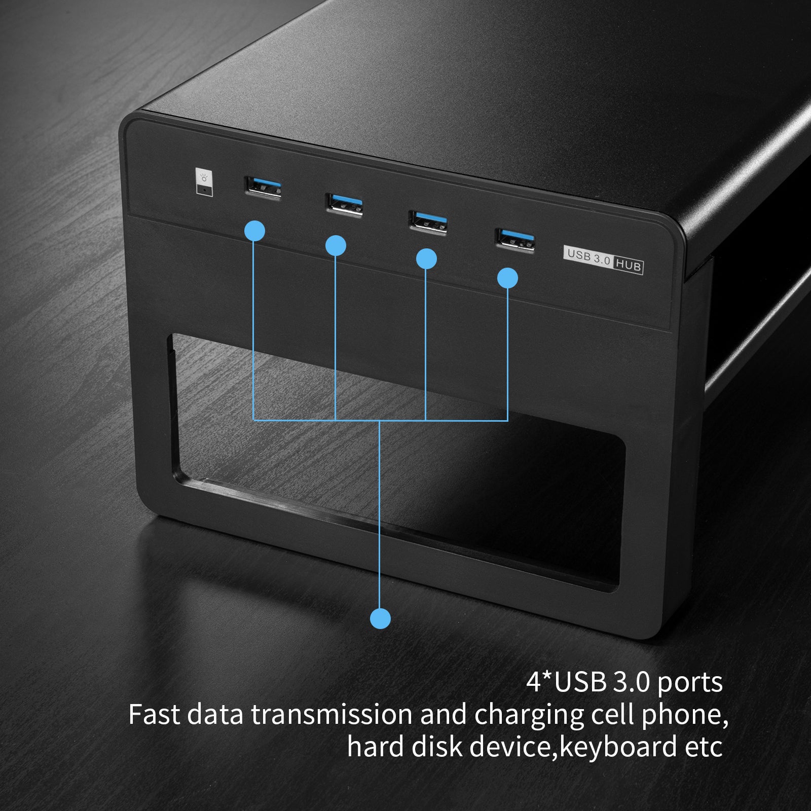 Monitor Stand with USB Hub - Multifunctional Desk Organizer Riser