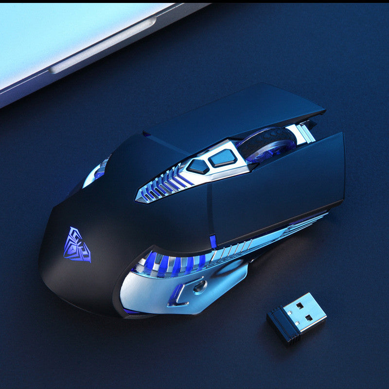 Silent Wireless Bluetooth Gaming Mouse - Rechargeable Dual Mode with 800mAh Battery