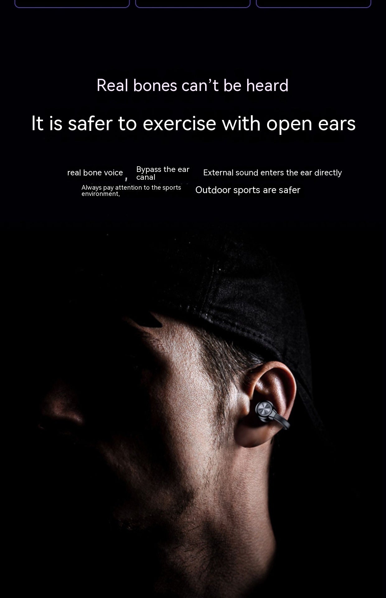 Bone Conduction Clip-On Headset - Wireless Bluetooth Earphones with 8-Hour Battery