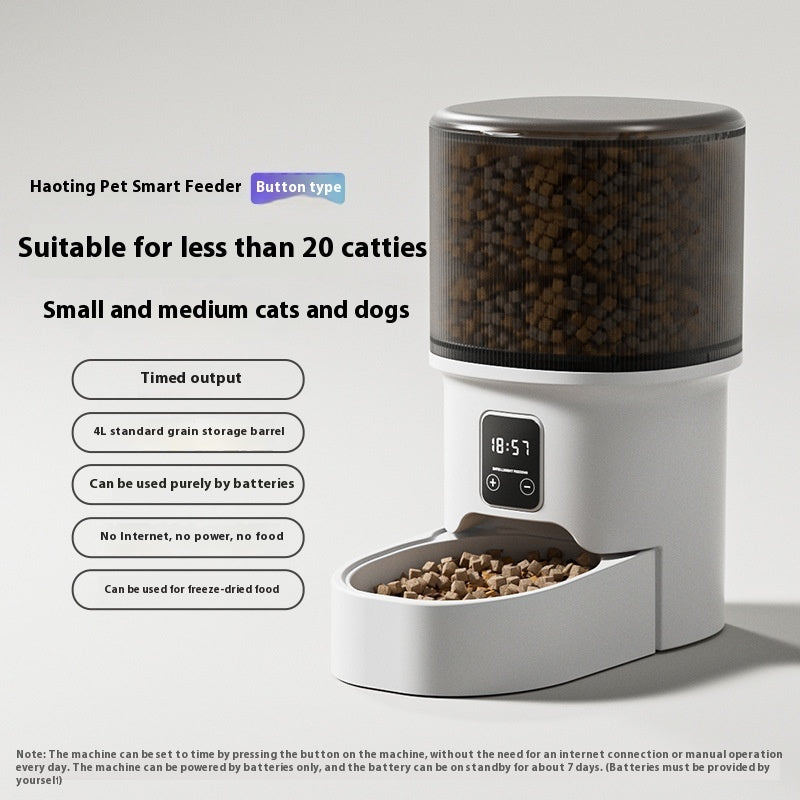Smart Automatic Pet Feeder 4L - WiFi App Control Cat Food Dispenser with Camera