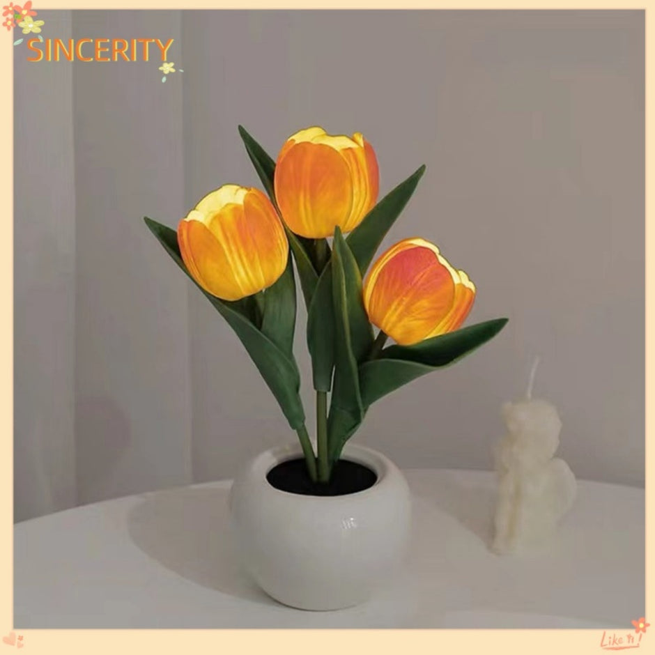 Tulip Lamp - LED Flower Table Lamp with Dimmable Touch Control | USB Rechargeable Night Light