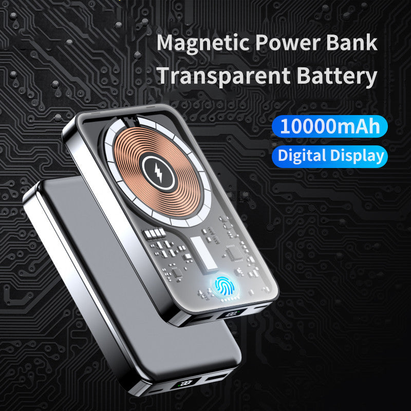 Transparent Magnetic Power Bank - 10000mAh 22.5W Fast Charge