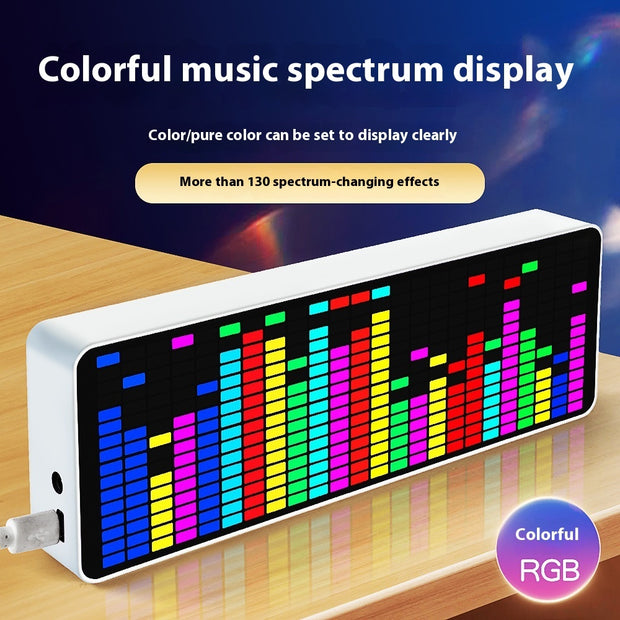 RGB Music Spectrum Clock - LED Audio Visualizer with Digital Display