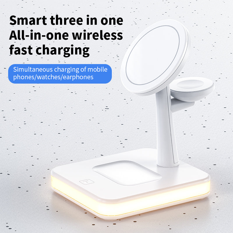 4-in-1 Magnetic Wireless Charger Stand - Fast Charging Dock Station