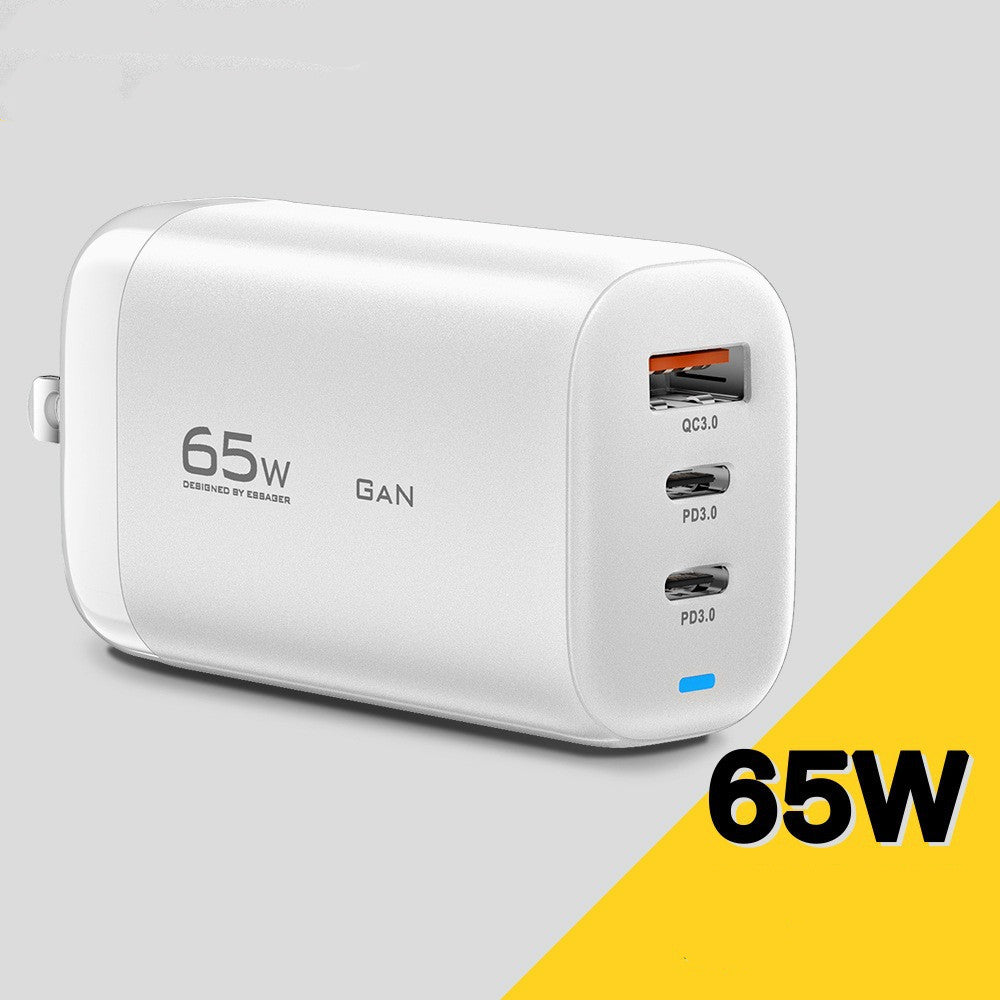 65W GaN Interchangeable Head Fast Charger - QC3.0 Travel Adapter
