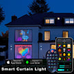 Smart LED RGB Curtain String Lights - 400 LEDs Bluetooth APP Control | Waterproof Christmas Fairy Lights