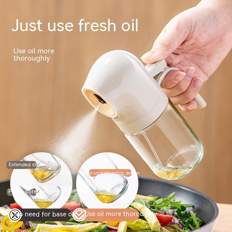 Glass Spray Oil Bottle - Anti-Leakage Press Spray for Air Fryer Cooking Kitchen
