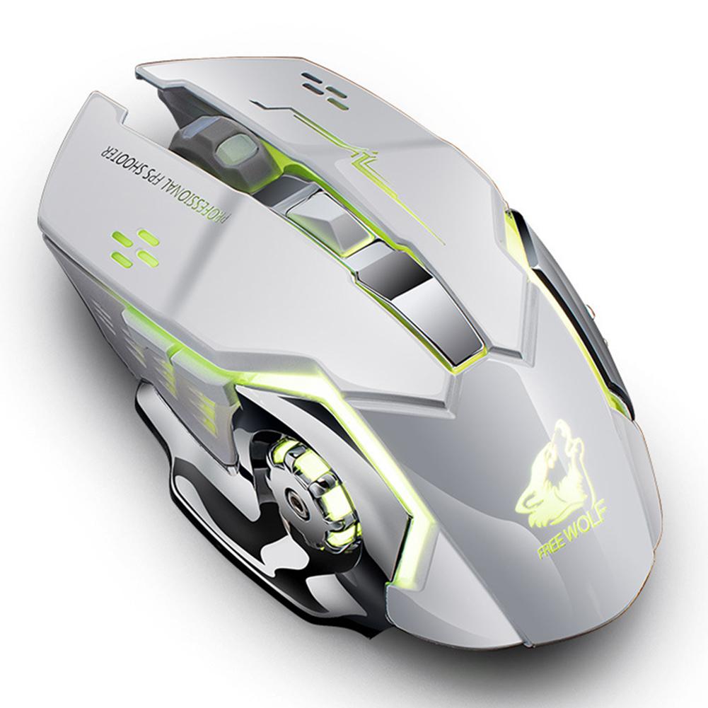 X8 Wireless Gaming Mouse - Rechargeable 2.4GHz RGB 7-Color Breathing Light 1800 DPI