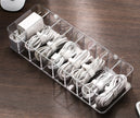 Cable Management Organizer Box - 8 Grid Dust-Proof Storage Hub for Desk Organization