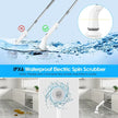 Electric Spin Scrubber - Cordless Rechargeable Telescopic Cleaning Brush with 6 Replaceable Heads