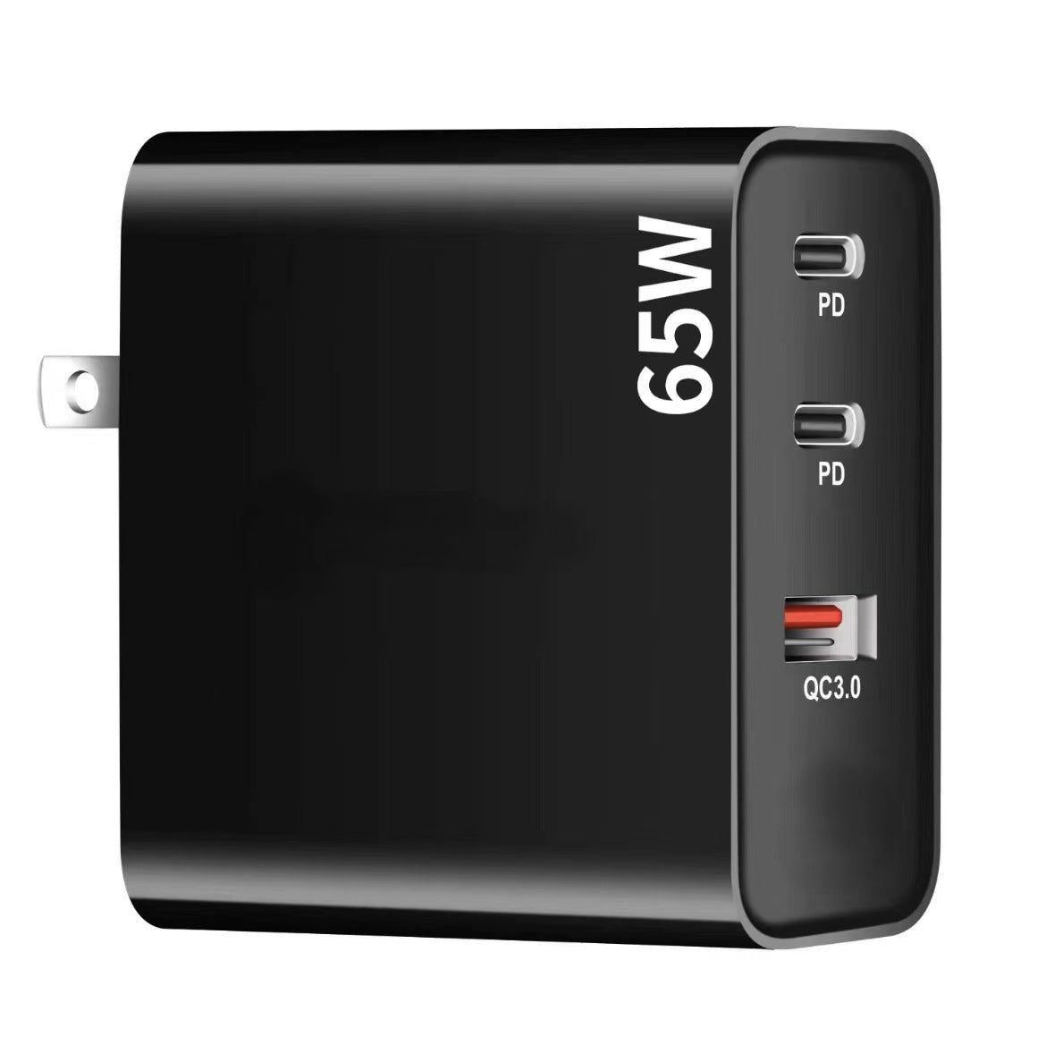 65W GaN Travel Charger - USB-C PD with US Plug Adapter