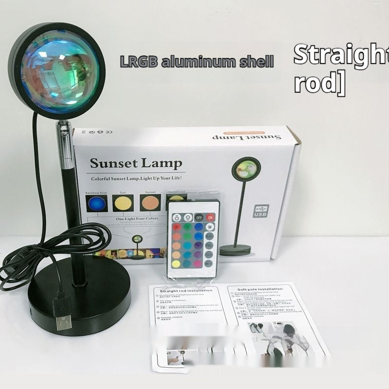 Sunset Projection Lamp - USB LED Night Light | 4 Modes Rainbow Projector for Room Decor & Photography