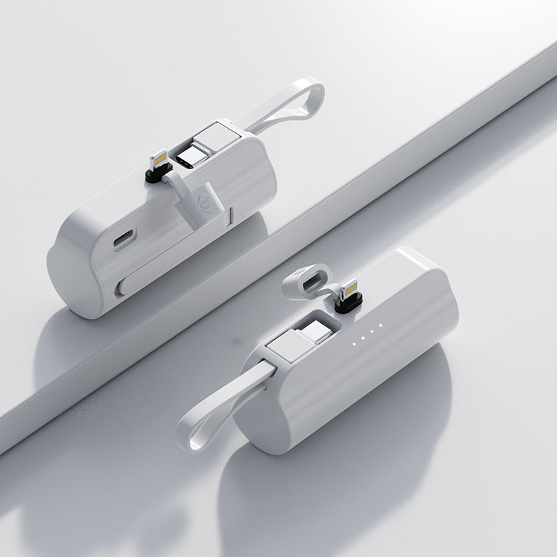 Capsule Power Bank with Built-in Cable - Portable Charger 2000-10000mAh