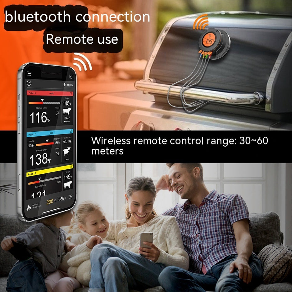 Wireless Bluetooth Meat Thermometer - Digital Food Thermometer for Grilling BBQ Smoking