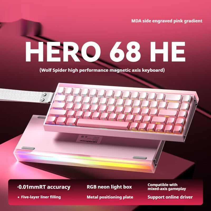Magnetic Switch Gaming Keyboard - RGB Wired Mechanical Keyboard with Premium Keycaps