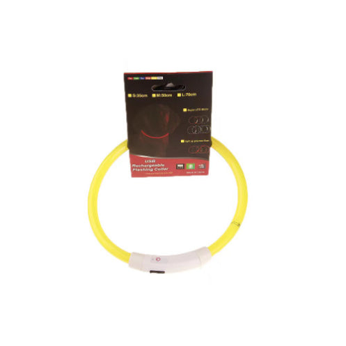 LED Pet Safety Collar - USB Rechargeable Glowing Fiber Optic Collar for Night Walking