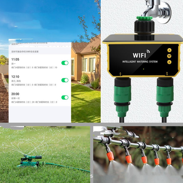 Solar WiFi Smart Water Valve Controller - Automatic Irrigation Timer for Garden & Lawn | Drip System