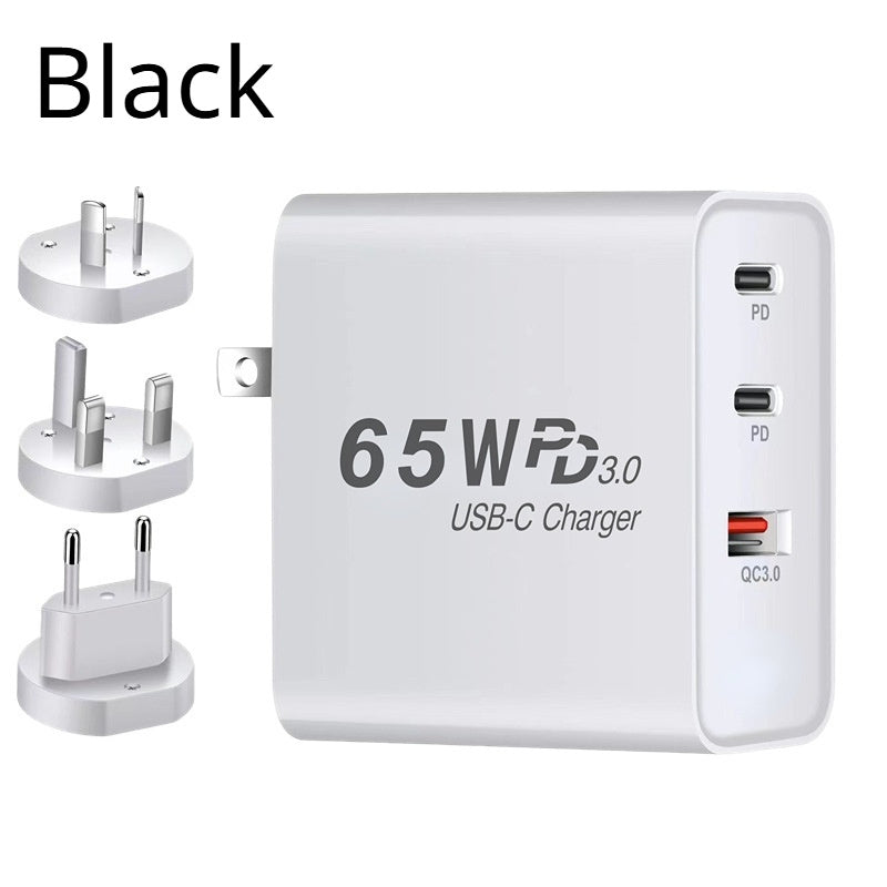 65W GaN Travel Charger - USB-C PD with US Plug Adapter