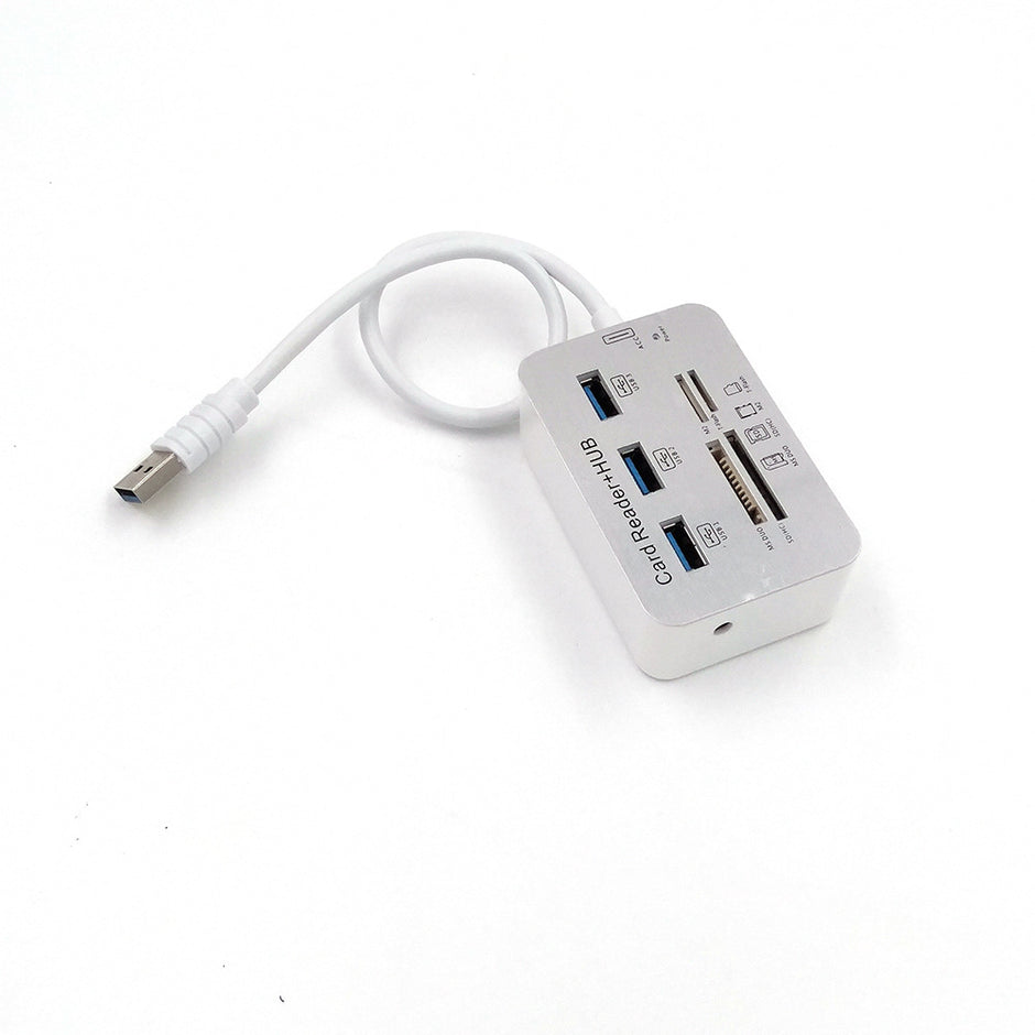 USB 3.0 Hub 4-Port with SD Card Reader - 5Gbps High Speed Data Transfer Splitter