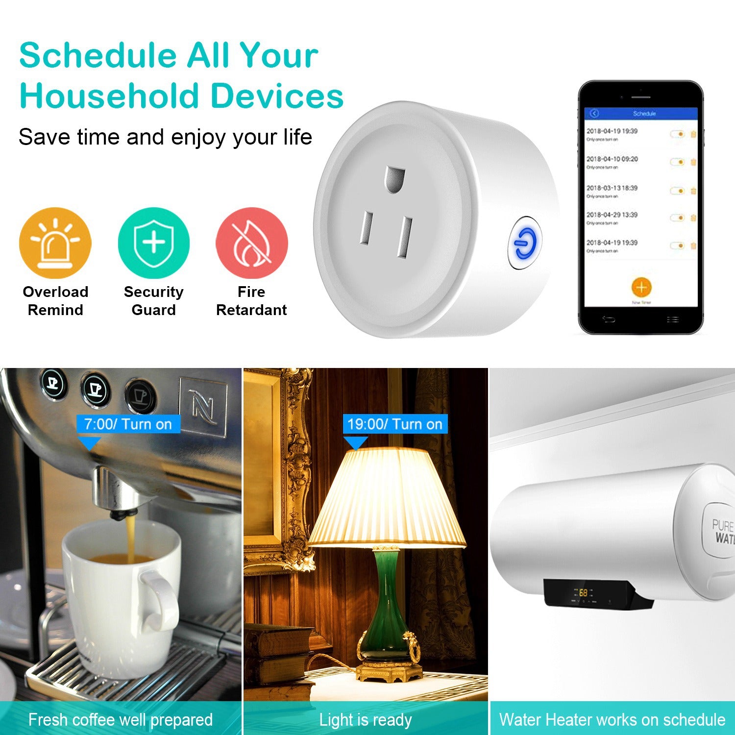 WiFi Smart Plug - Voice Control Outlet with Alexa & Google Home | APP Remote Timer Socket