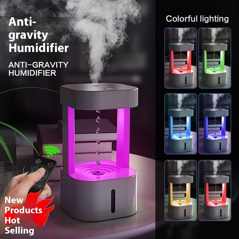 Anti-Gravity Water Drop Humidifier - 580ML Tank with LED Light