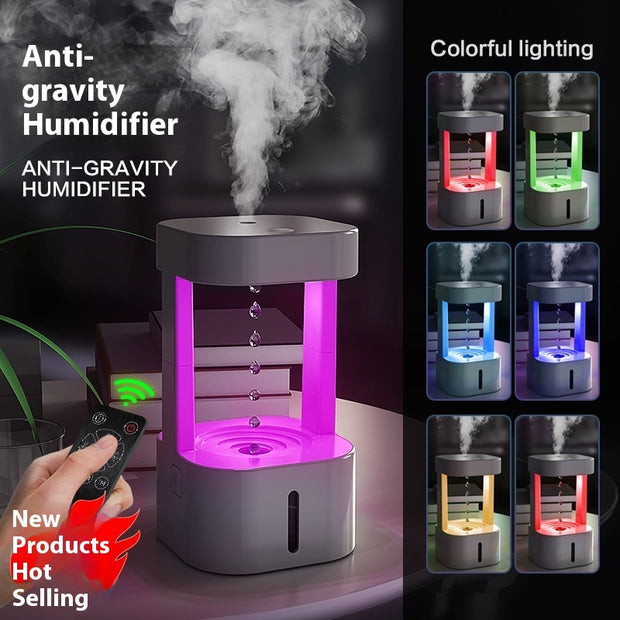 Anti-Gravity Water Drop Humidifier - 580ML Tank with LED Light