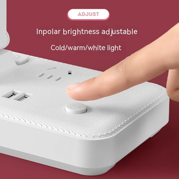 LED Desk Lamp with Power Socket - USB Charging Eye Protection Light