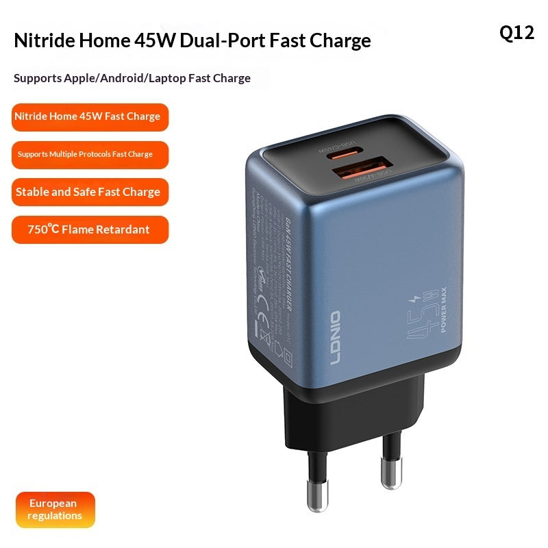 45W GaN Fast Charger - USB-C PD Compact Wall Adapter for Travel