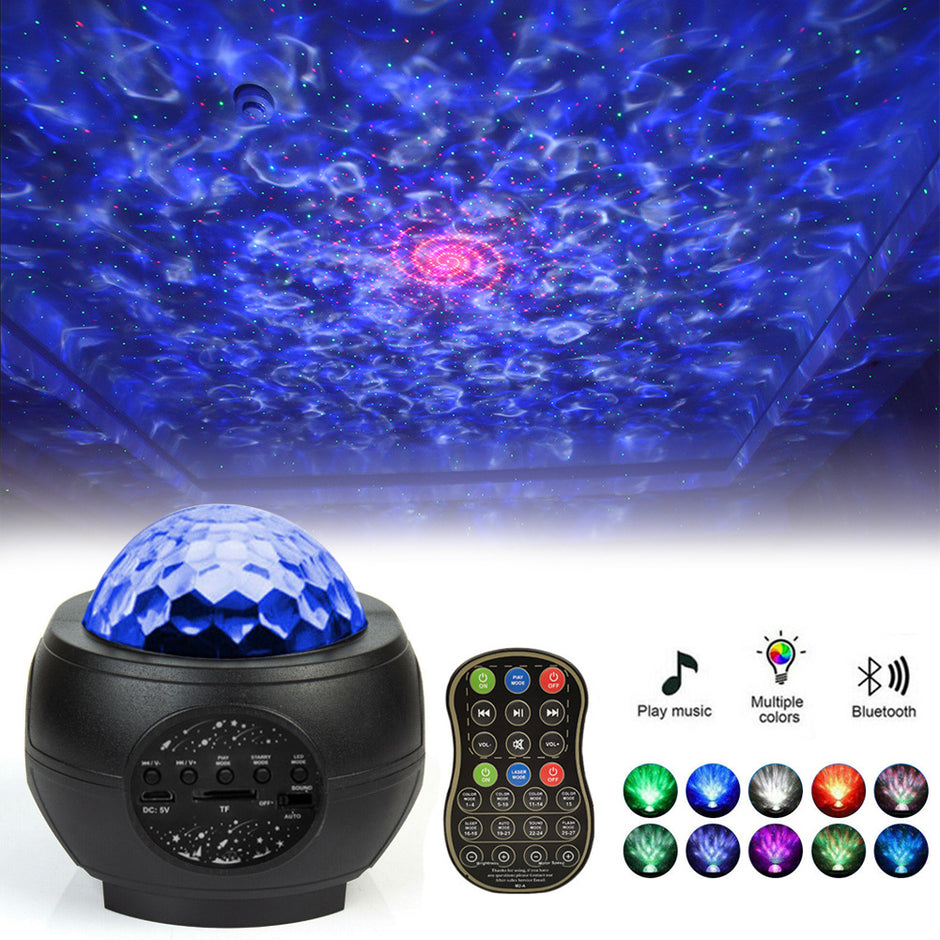 Star Ocean Wave Projector - Galaxy Night Light with Bluetooth Speaker