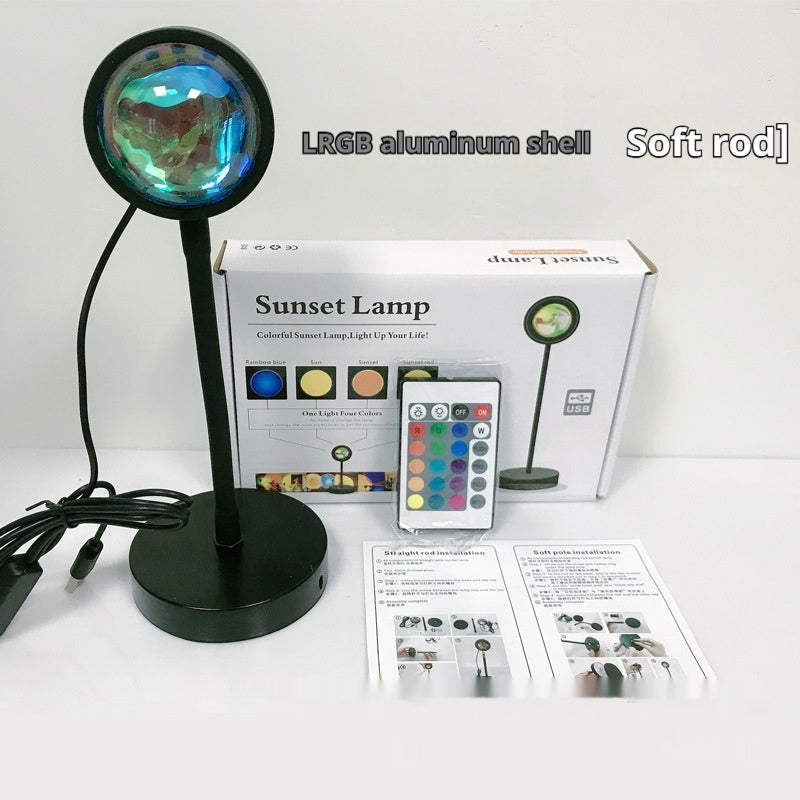 Sunset Projection Lamp - USB LED Night Light | 4 Modes Rainbow Projector for Room Decor & Photography