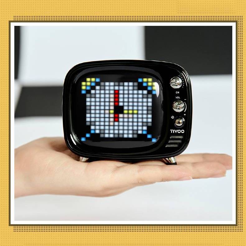 Bluetooth Pixel Alarm Clock Speaker - LED Display with Bass Stereo