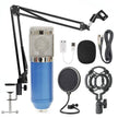 BM-800 Condenser Microphone Kit - USB Sound Card & Boom Arm Set