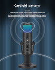 RGB USB Condenser Microphone - Gaming & Streaming Mic with LED