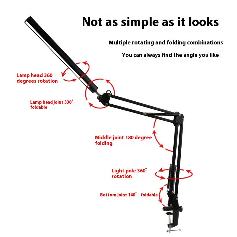 USB Clip-On Desk Lamp - Adjustable LED Task Light with 3 Colors