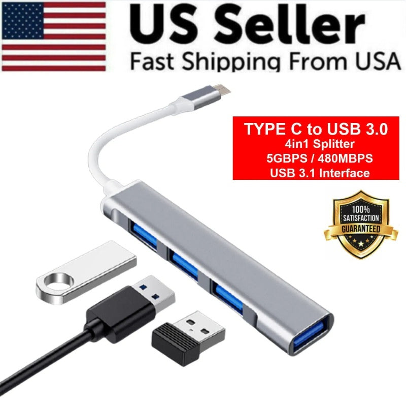 USB-C Hub Multiport Adapter - Type C to USB 3.0 4K HDMI for MacBook Pro Air