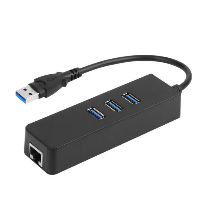 3-Port USB 3.0 Hub with Gigabit Ethernet Adapter - High Speed Network Converter