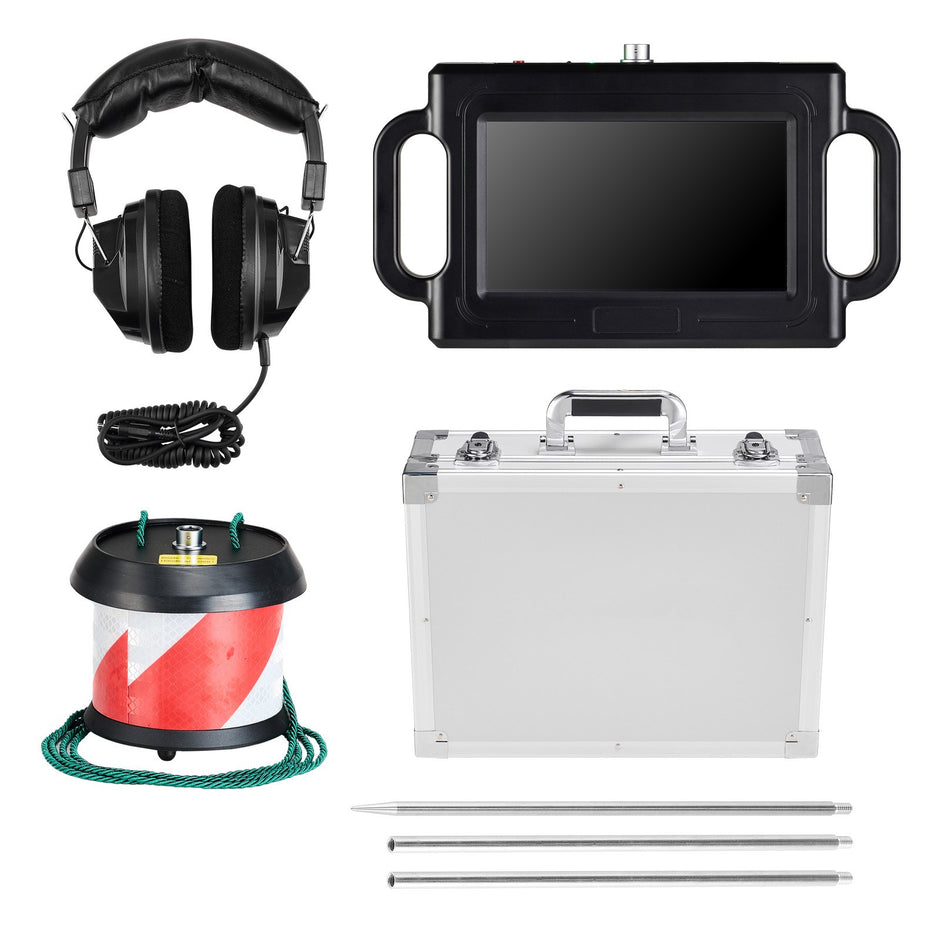 Pro-Grade 7" Touchscreen Water Leak Detector – 2m Underground Acoustic Pipeline Locator for Metal & PVC Pipes
