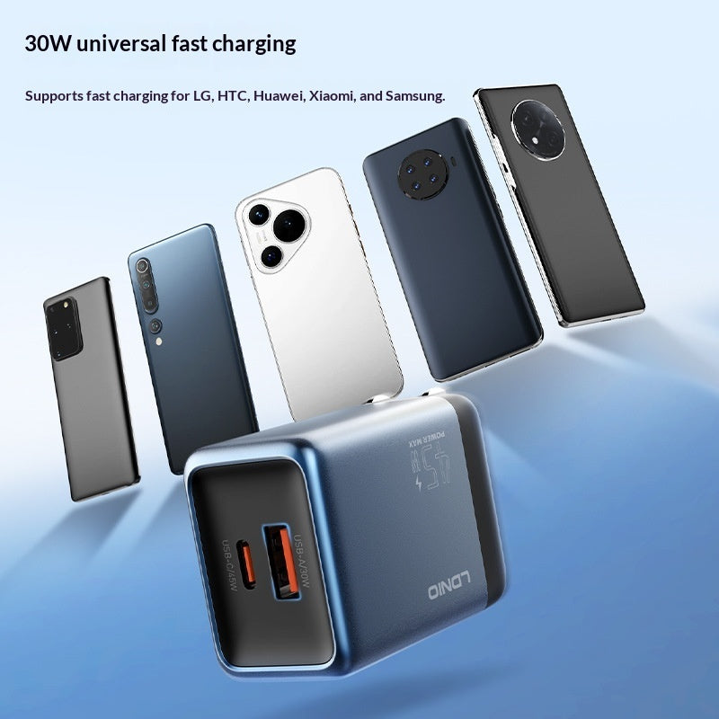 45W GaN Fast Charger - USB-C PD Compact Wall Adapter for Travel
